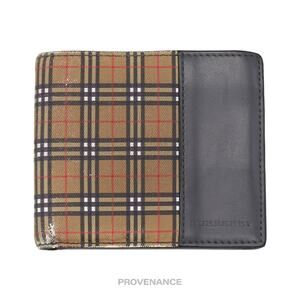 🔴 Burberry Bifold Wallet - Micro Nova Check Grey Leather